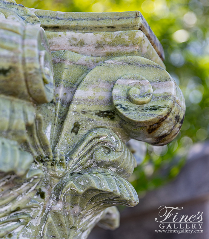 Marble Columns  - Green Marble Column Pair - MCOL-101