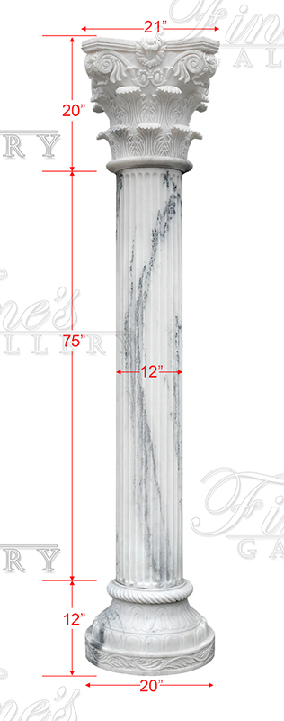 Marble Columns  - White Marble Column - MCOL-130