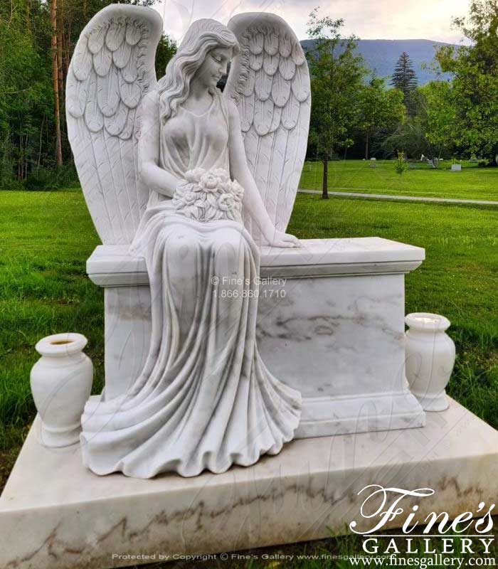 Marble Memorials  - Beloved Angel Marble Monument - MEM-333
