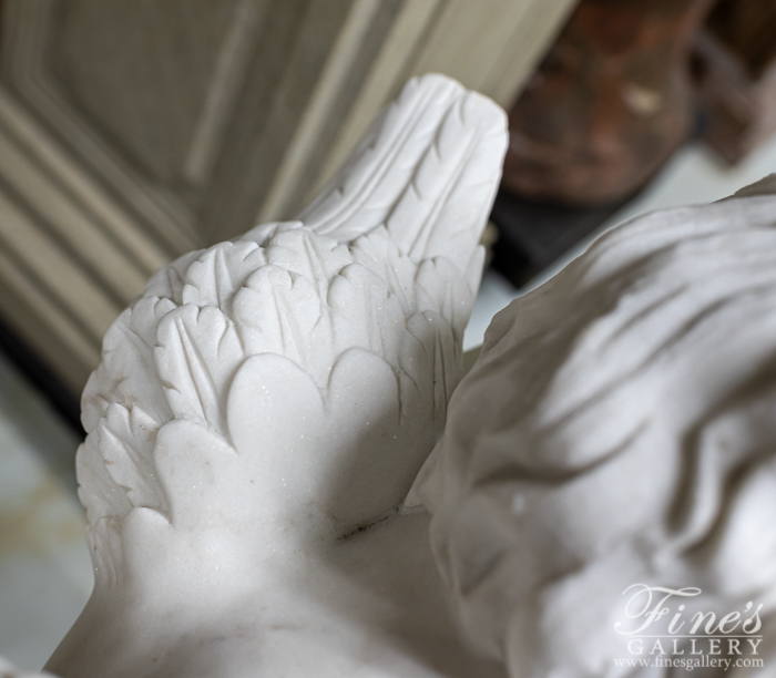 Marble Memorials  - Sleeping Cherub Angel Child Monument - MEM-483