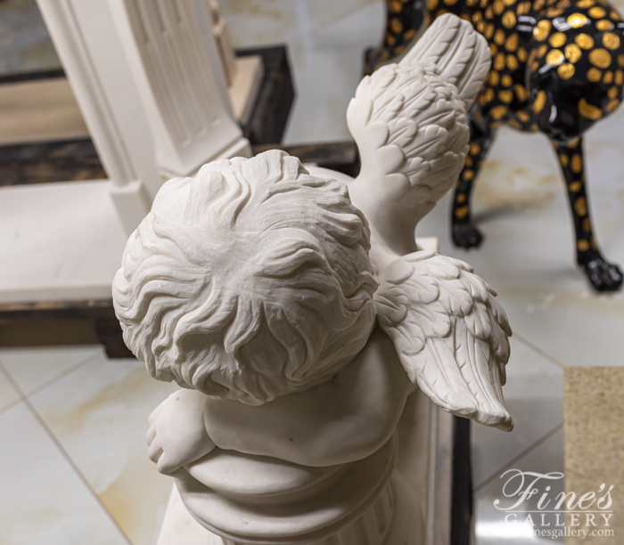 Marble Memorials  - Sleeping Cherub Angel Child Monument - MEM-483