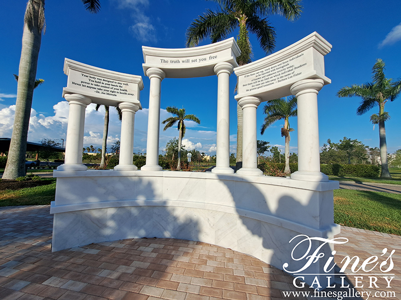 Marble Memorials  - Guardian Angel Of Freedom Bronze And Marble Monument - MEM-530