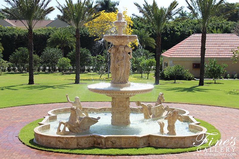 Marble Fountains  - Port Royal FL Monumental Marble Fountain - MF-1004