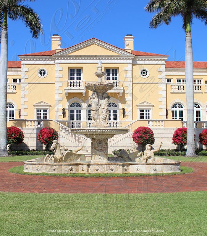 Marble Fountains  - Port Royal FL Monumental Marble Fountain - MF-1004