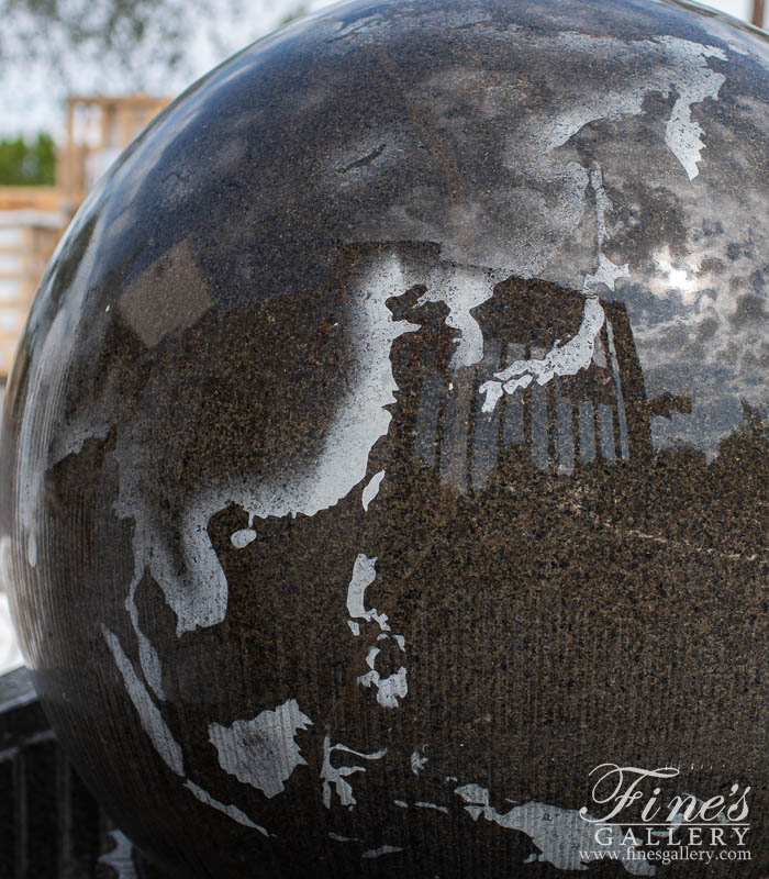 Marble Fountains  - Black Granite Sphere - MF-1222