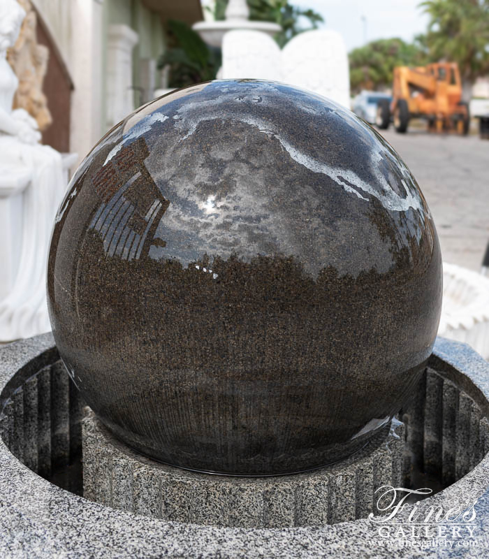 Marble Fountains  - Black Granite Sphere - MF-1222