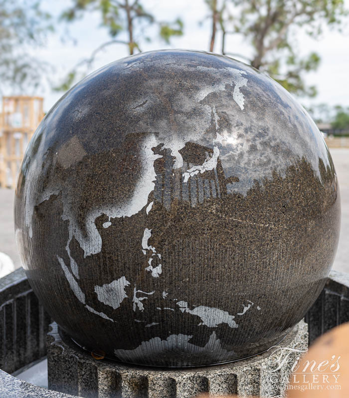 Marble Fountains  - Black Granite Sphere - MF-1222