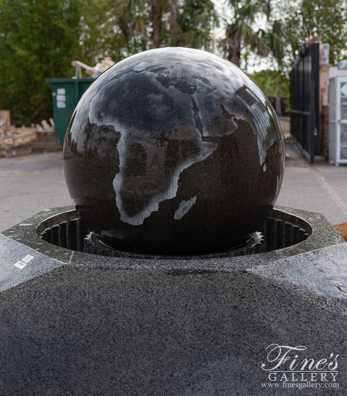 Marble Fountains  - Black Granite Sphere - MF-1222