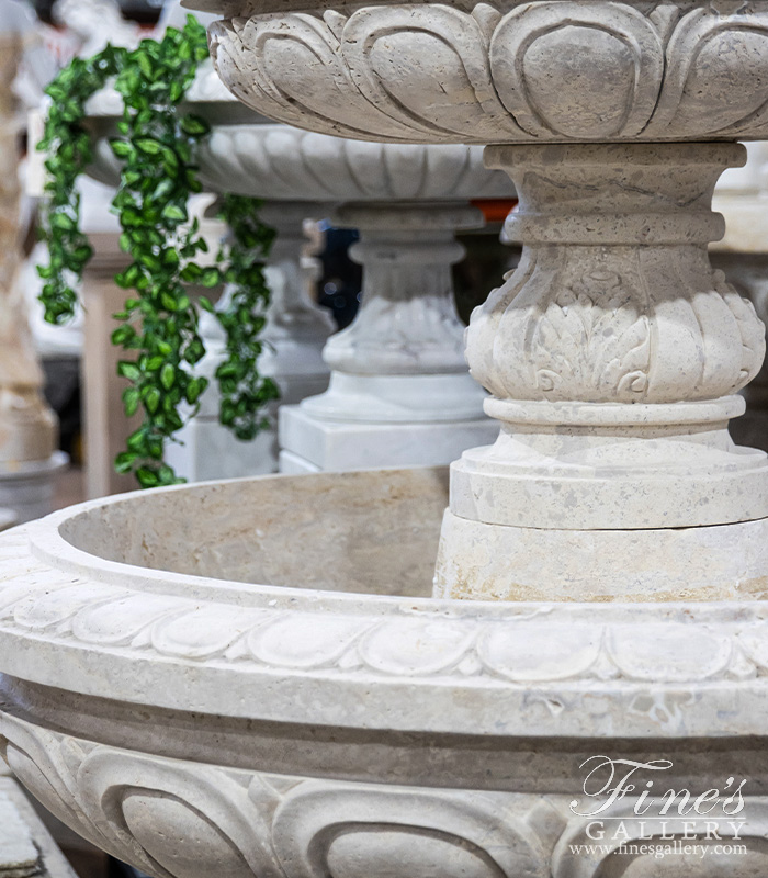 Marble Fountains  - Three Tiered Fountain In Light Travertine - MF-127