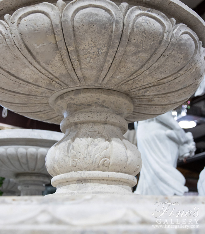 Marble Fountains  - Three Tiered Fountain In Light Travertine - MF-127