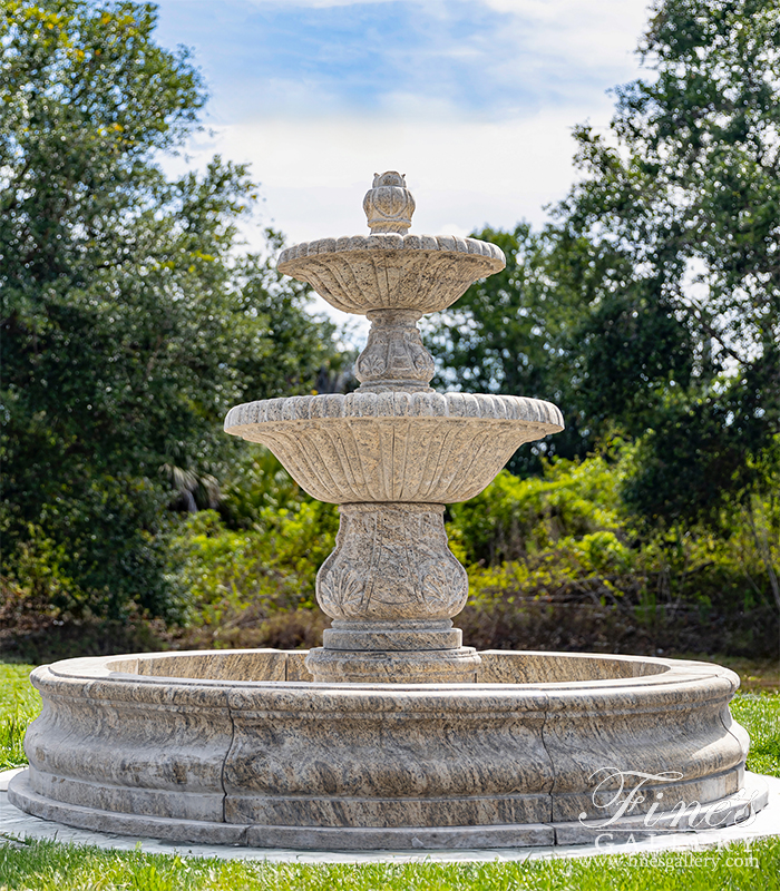 Marble Fountains  - Two Tiered Granite Courtyard Fountain - MF-1272