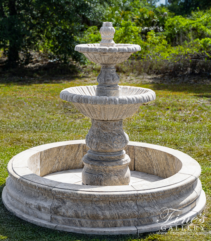 Marble Fountains  - Two Tiered Granite Courtyard Fountain - MF-1272
