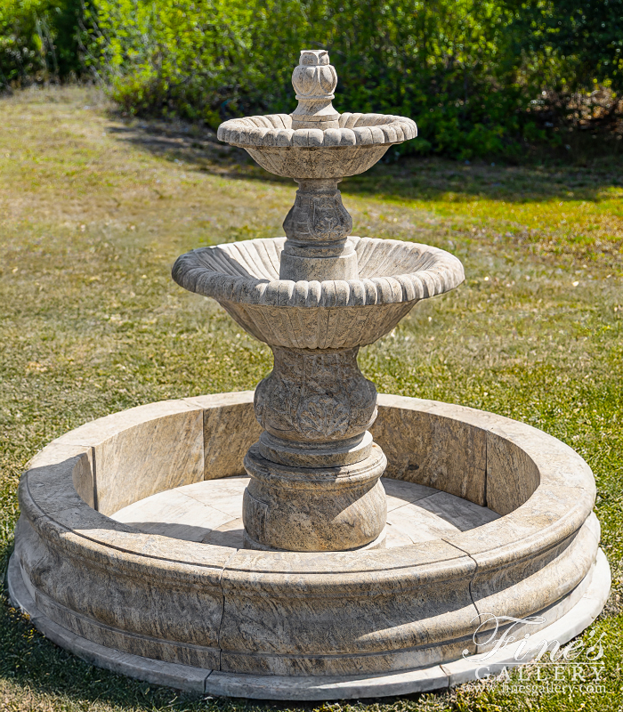 Marble Fountains  - Two Tiered Granite Courtyard Fountain - MF-1272
