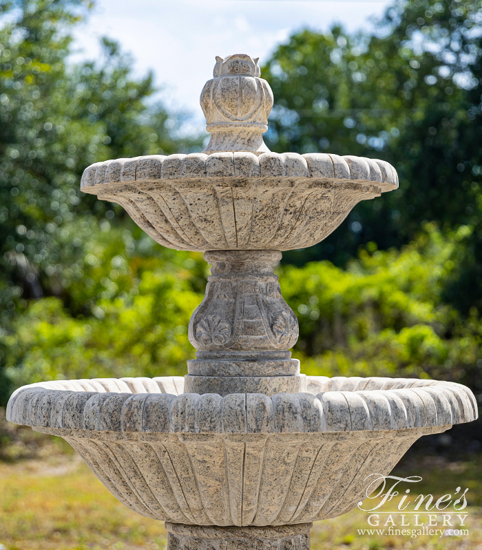 Marble Fountains  - Two Tiered Granite Courtyard Fountain - MF-1272