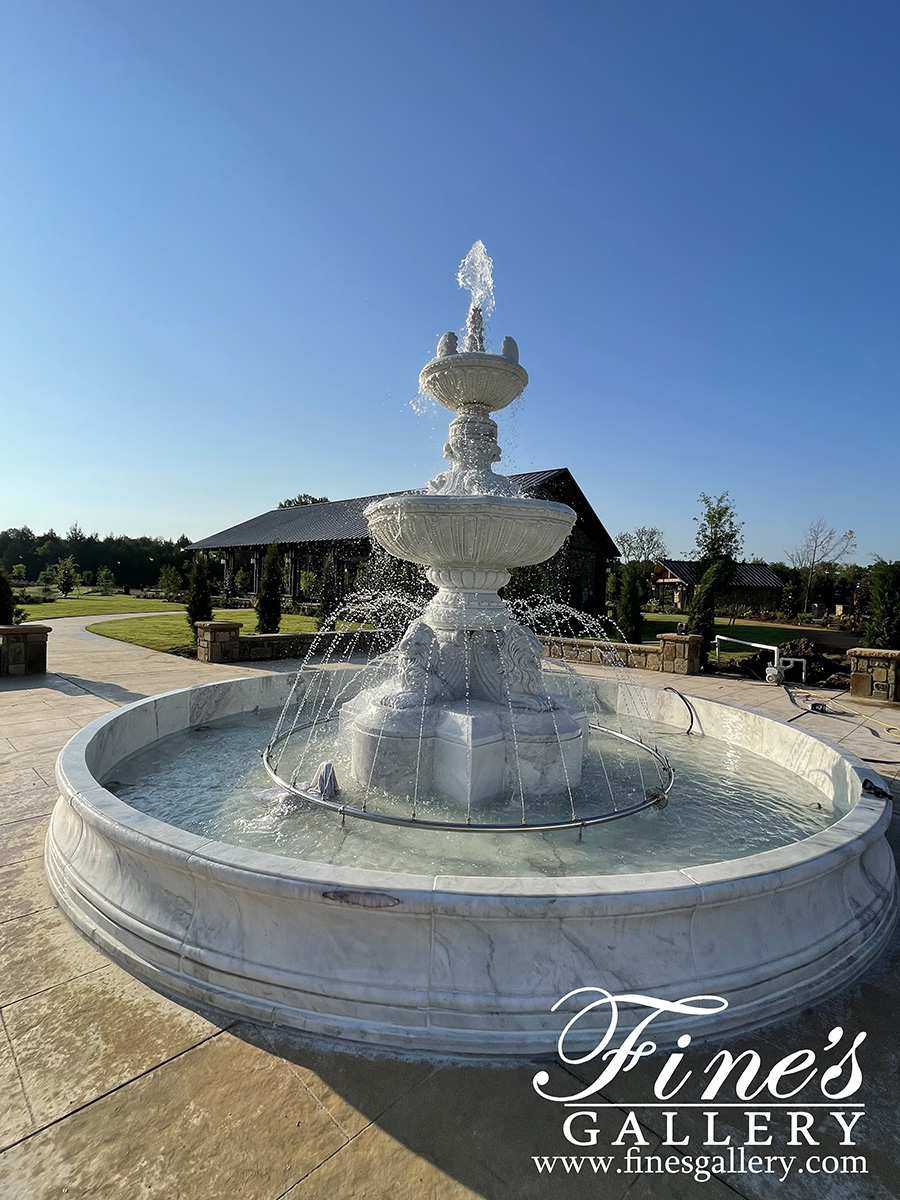 Marble Fountains  - Monumental White Marble Fountain XL - MF-1313