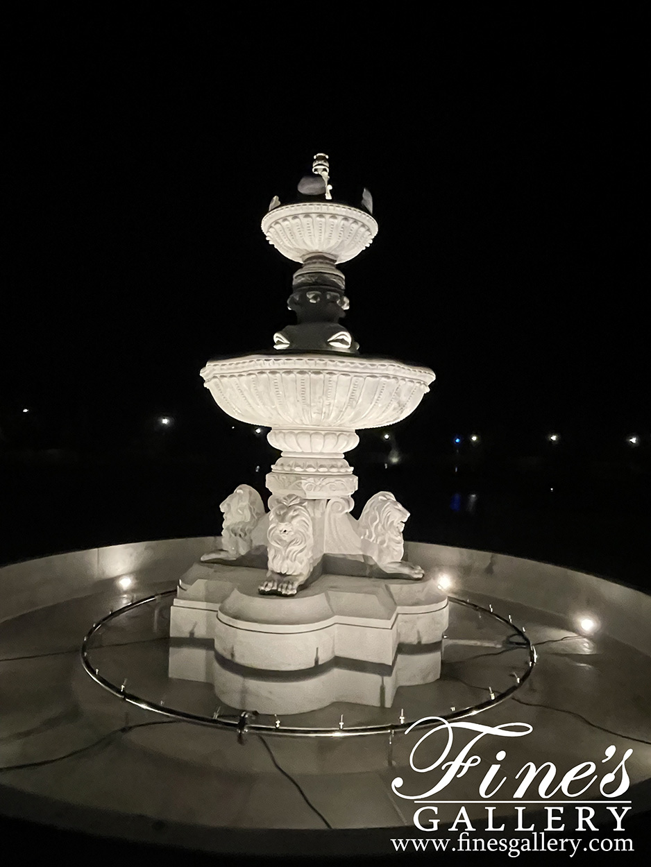 Marble Fountains  - Monumental White Marble Fountain XL - MF-1313