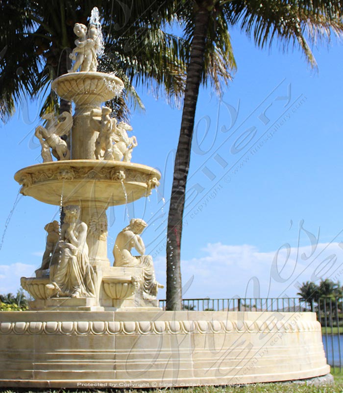 Marble Fountains  - Antique White Greco Roman Fountain - MF-1315