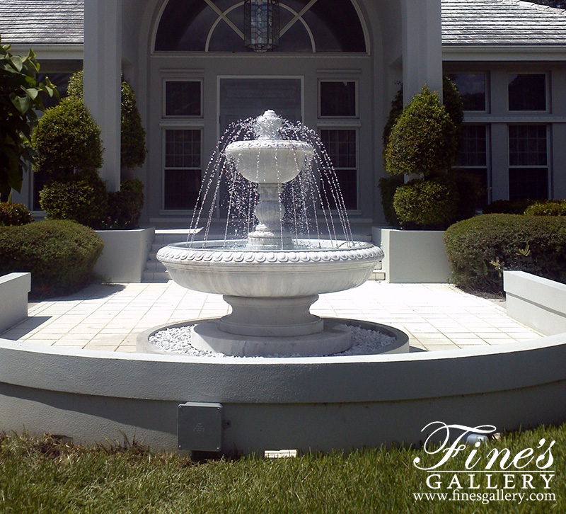 Marble Fountains  - Statuary White Marble Fountain - MF-1320