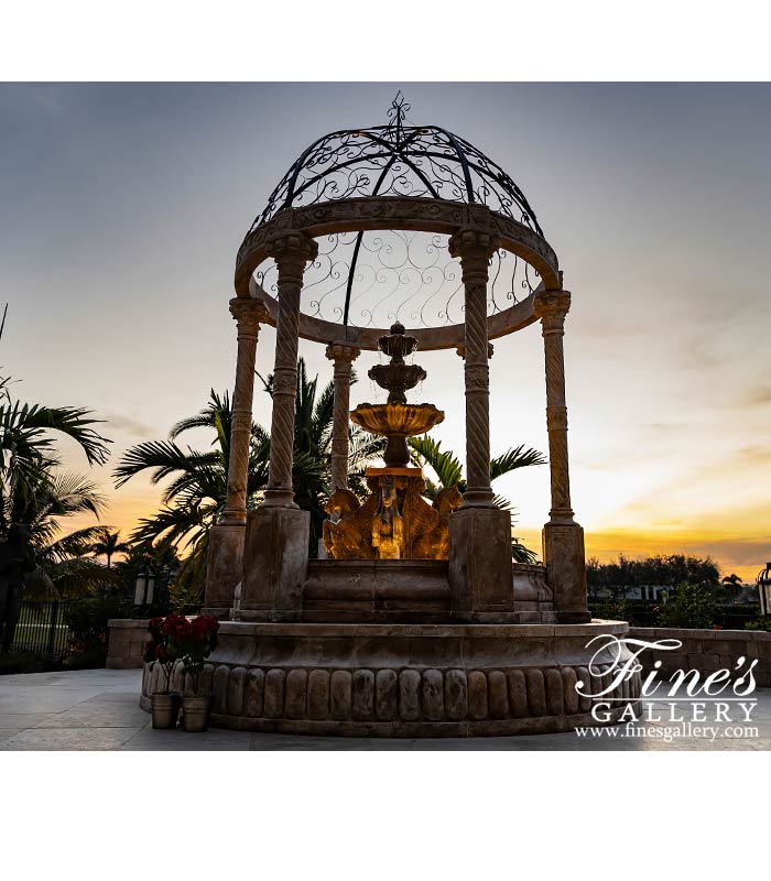 Search Result For Marble Fountains  - Granite Gazebo Fountain - MF-1341