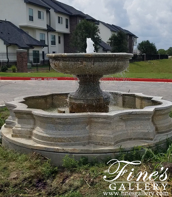 Marble Fountains  - Single Tiered Granite Fountain - MF-1412