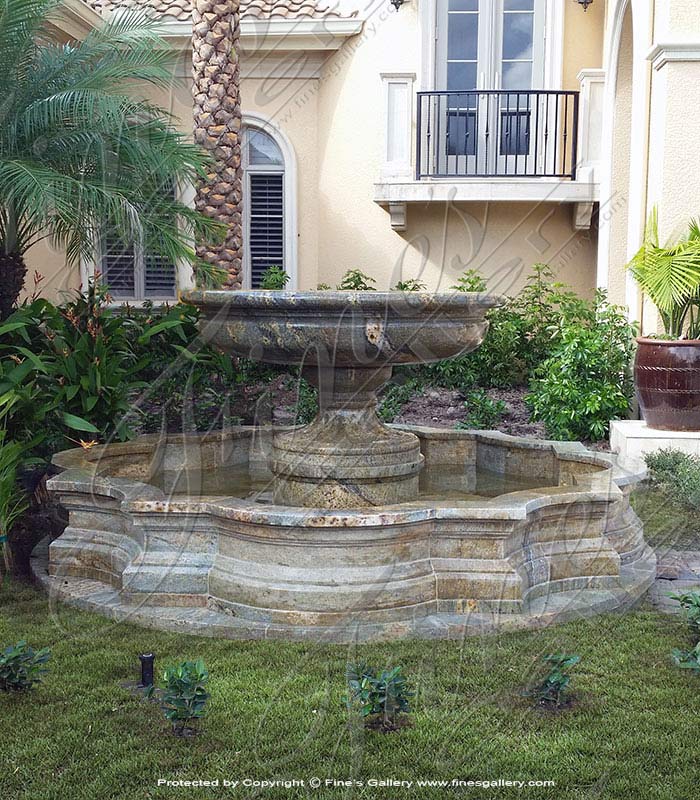 Marble Fountains  - Single Tiered Granite Fountain - MF-1412