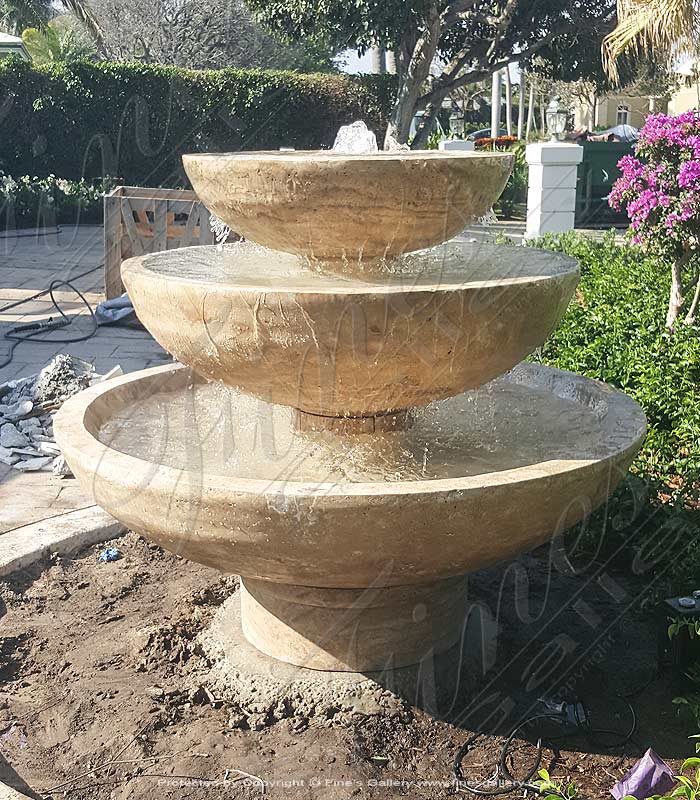 Marble Fountains  - Minimalistic Natural Stone 3 Tier Fountain - MF-1452