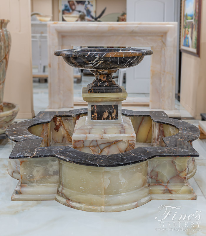 Marble Fountains  - Luxurious Black And White Marble Fountain - MF-1509