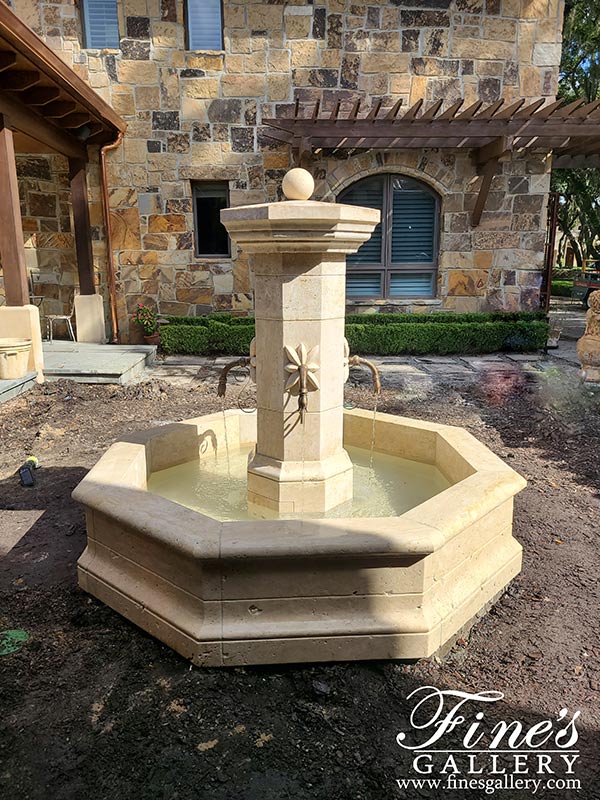 Marble Fountains  - French Countryside Travertine Fountain - MF-1528