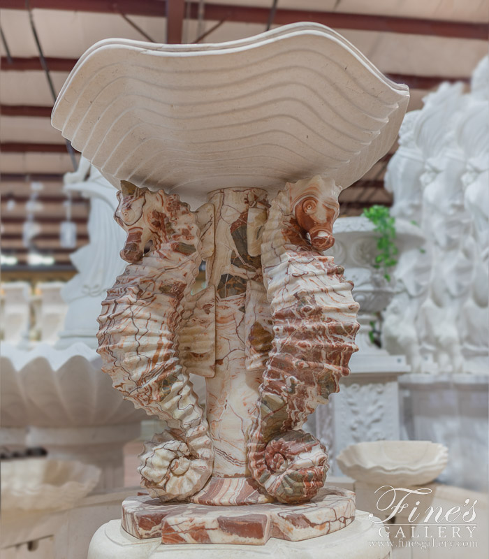 Marble Fountains  - Sea Horse Marble Fountain - MF-1540