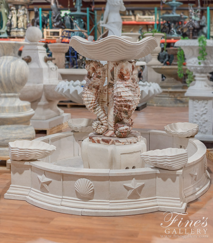 Marble Fountains  - Sea Horse Marble Fountain - MF-1540