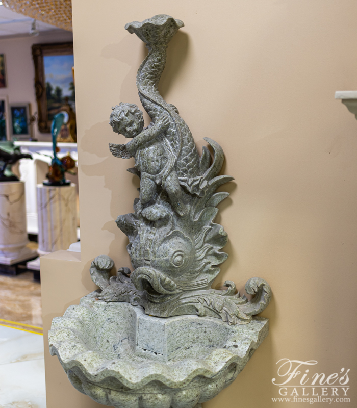 Marble Fountains  - Cherub Wall Fountain - MF-1562