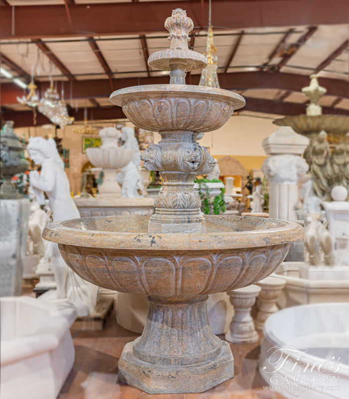 Marble Fountains  - Antique Gold Granite Garden Fountain - MF-1577