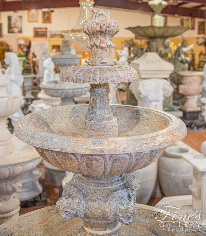 Marble Fountains  - Antique Gold Granite Garden Fountain - MF-1577