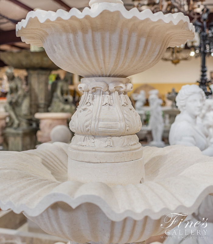 Marble Fountains  - Refined Light Cream Marble Fountain - MF-1607