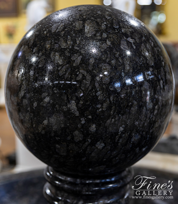 Marble Fountains  - Contemporary Black Granite Sphere Fountain - MF-1645