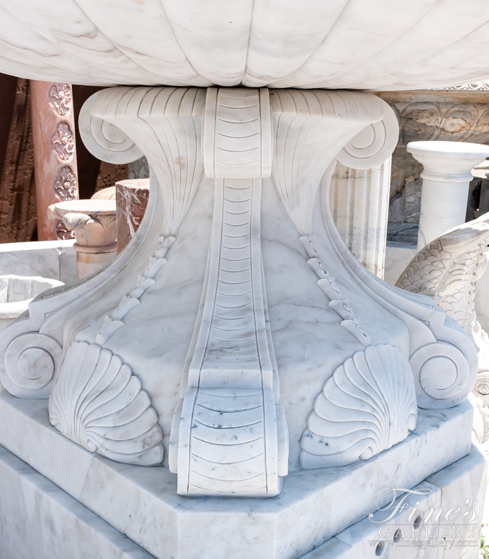 Marble Fountains  - Oversized Estate Fountain In Statuary White Marble - MF-1689
