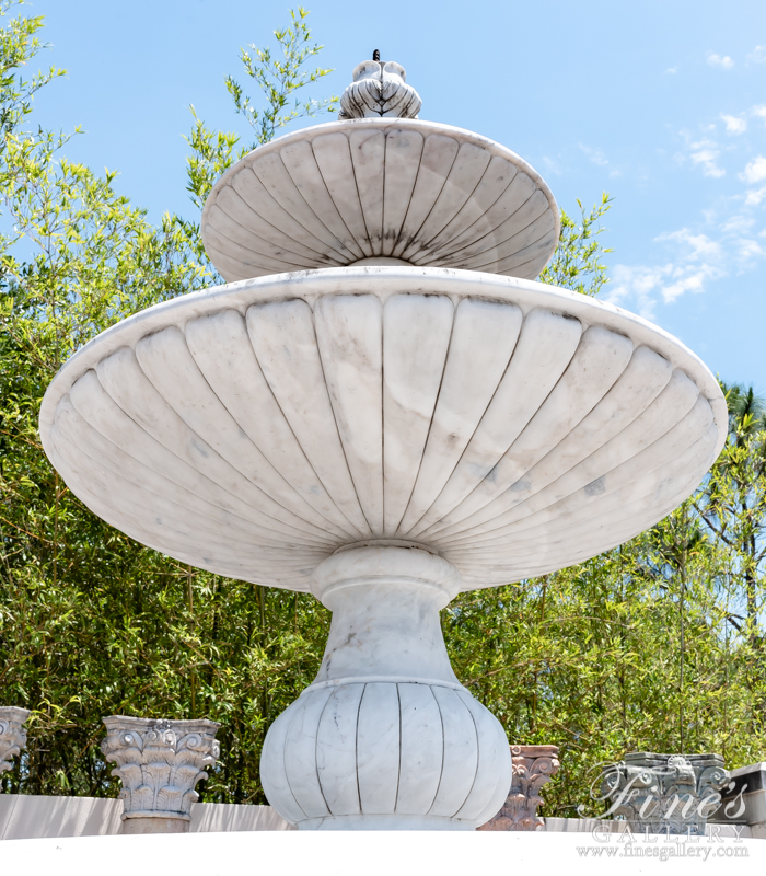 Marble Fountains  - Oversized Estate Fountain In Statuary White Marble - MF-1689