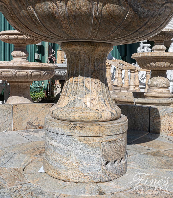Marble Fountains  - 144 Inch Dia Two Tiered Granite Fountain Feature - MF-1706