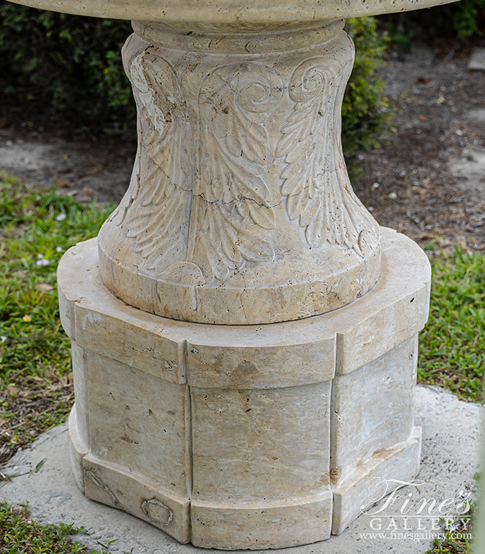 Marble Fountains  - Vintage Collection - Tiered Fountain In Light Travertine - MF-1754