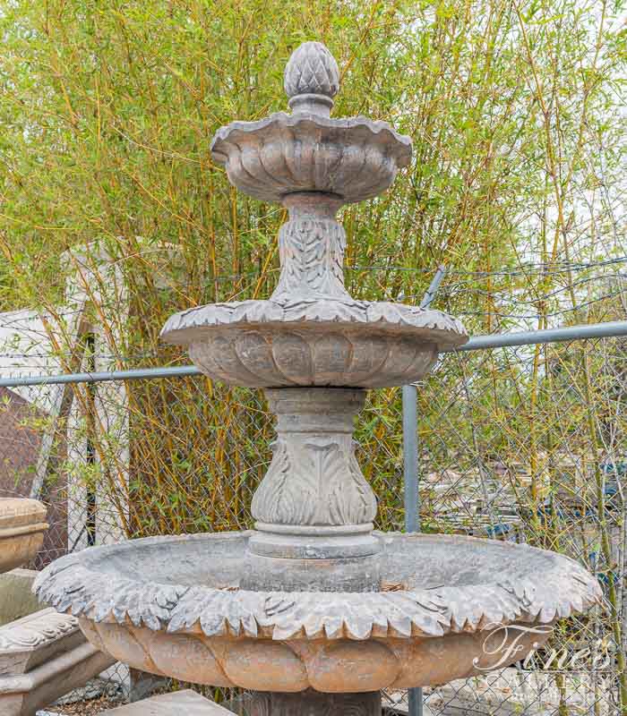 Marble Fountains  - Vintage Collection -  Accanthus Brown Marble Fountain - MF-1756