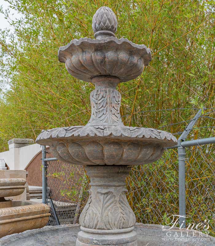 Marble Fountains  - Accanthus Brown Marble Fountai - MF-1756
