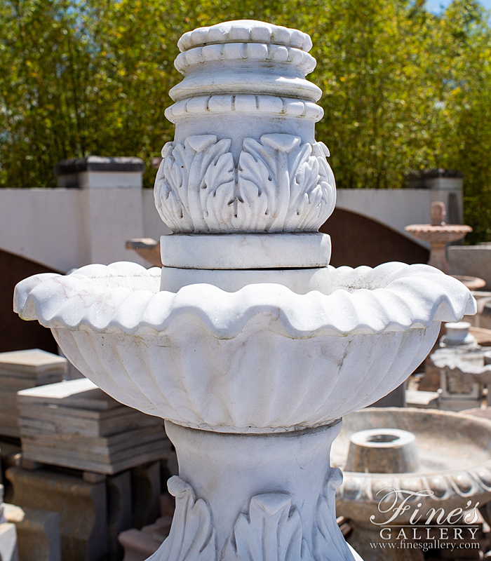 Marble Fountains  - Pure White Marble Three Tiered - MF-1788