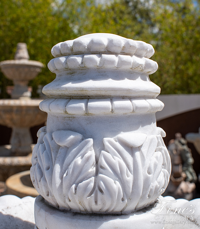 Marble Fountains  - Three Tiered Fountain In Statuary White Marble - MF-1788