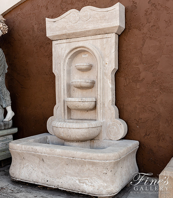 Marble Fountains  - Old World Four Tiered Wall Fountain - MF-1795