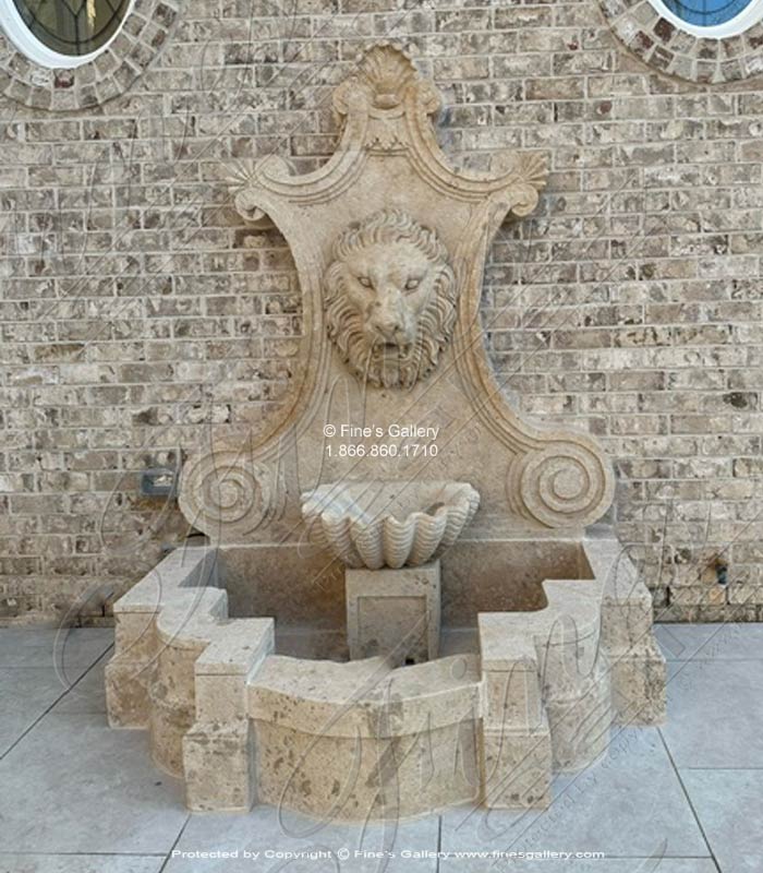 Marble Fountains  - Aged Finish Natural Stone Wall Fountain - MF-1818