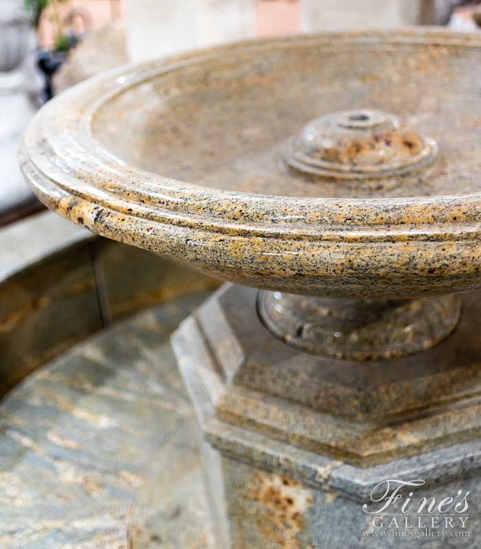 Marble Fountains  - One Tiered Antique Gold Granite Fountain With Polished Finish - MF-1822