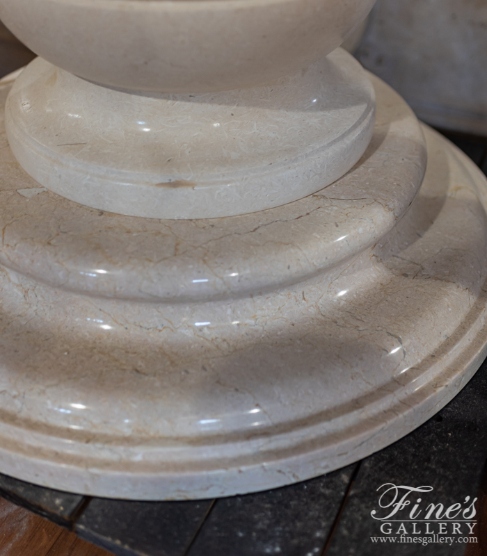 Marble Fountains  - Scalloped Cream Marble Fountain - MF-1832