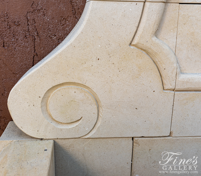 Marble Fountains  - Shell Motif Limestone Wall Fountain - MF-1834