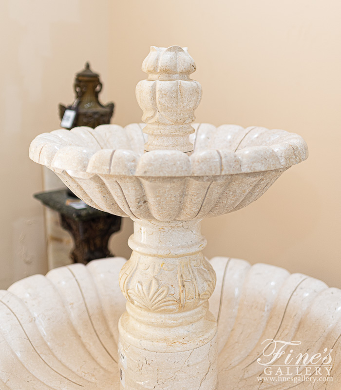 Marble Fountains  - Classic Cream Marble Courtyard Fountain - MF-1866