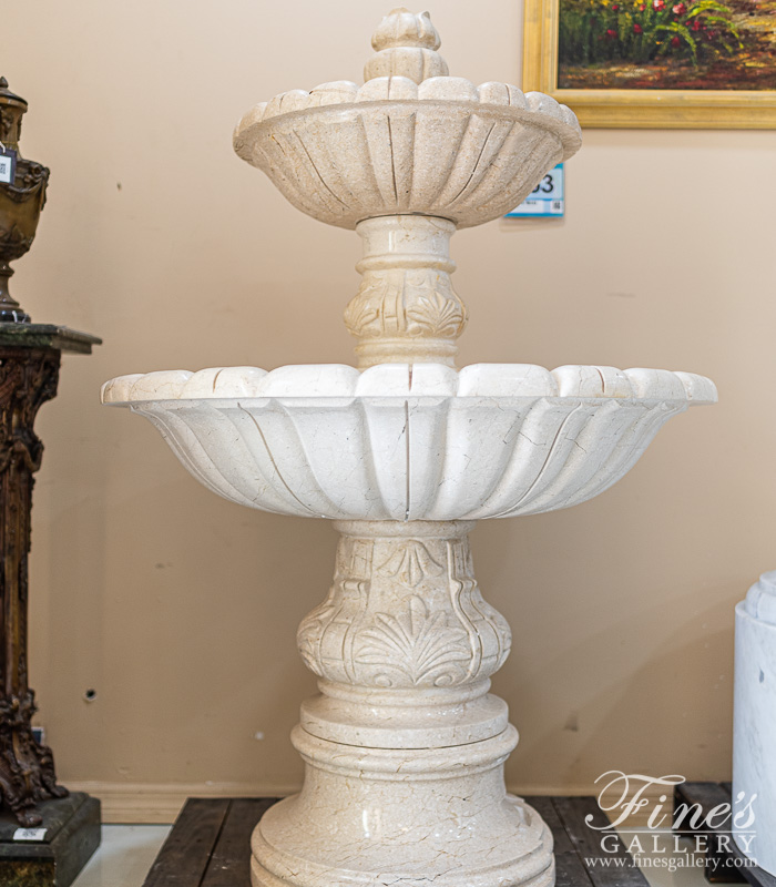 Marble Fountains  - Classic Cream Marble Courtyard Fountain - MF-1866